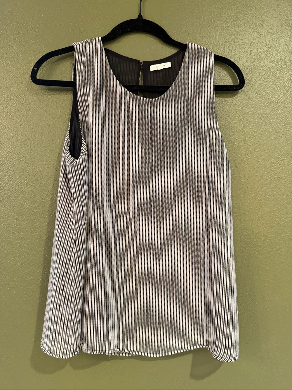Pleione Black and White Striped Sleeveless Camisole